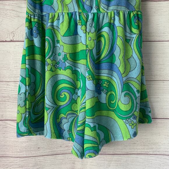 Wild Fable Terry Cloth Romper Floral Short Outfit Bow Front Keyhole Halter Tie S - Picture 6 of 15